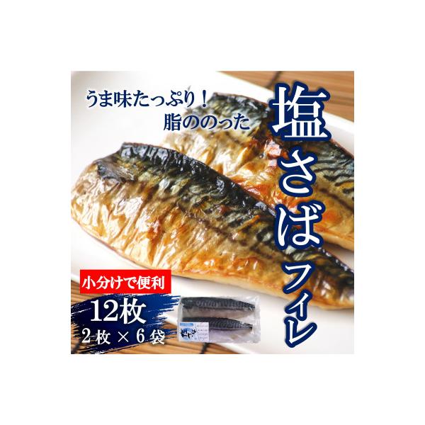 塩さばフィレ 12枚(2枚×6袋)小分けで便利だからお弁当のおかずに!冷凍便でお届けします!
