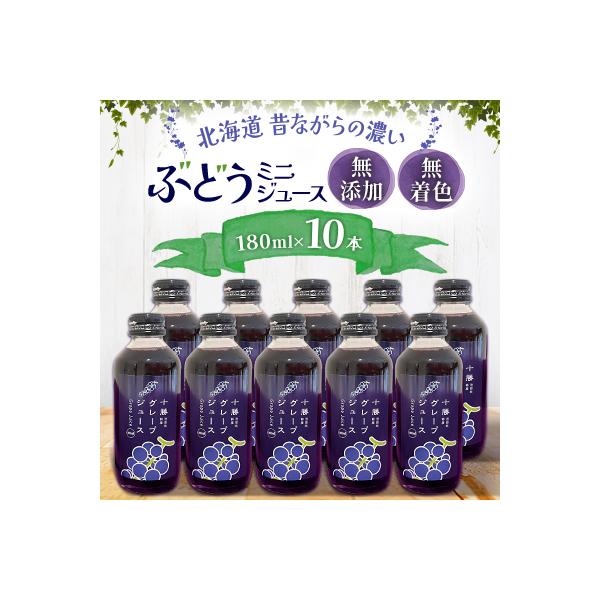 北海道昔ながらの濃いぶどうミニジュース 10本×180ml 無添加 無着色