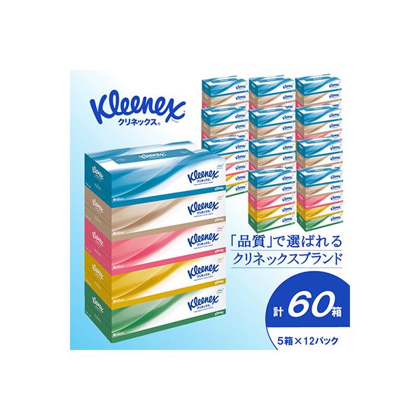 クリネックスティシュー　60箱(5箱×12パック)　ティッシュ