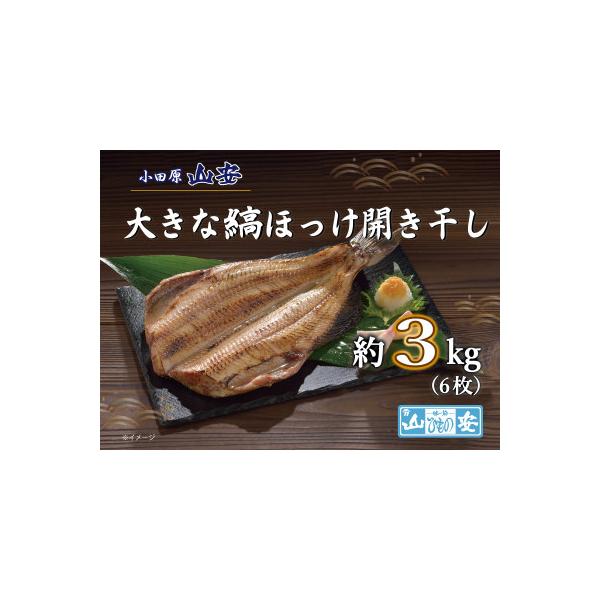 【小田原　山安】大きな縞ほっけ開き干し　約3kg(6枚)