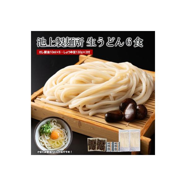 本家　池上製麺所　生うどん6食(鎌田醤油・黒川のしょうゆ豆付)