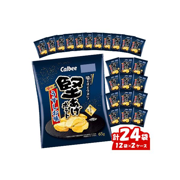 カルビーの堅あげポテト うすしお味 24袋(65g × 12袋×2ケース)