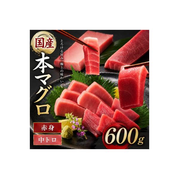国産本まぐろ (赤身・中トロ) 短冊セット 600g以上 (150g以上×4本)