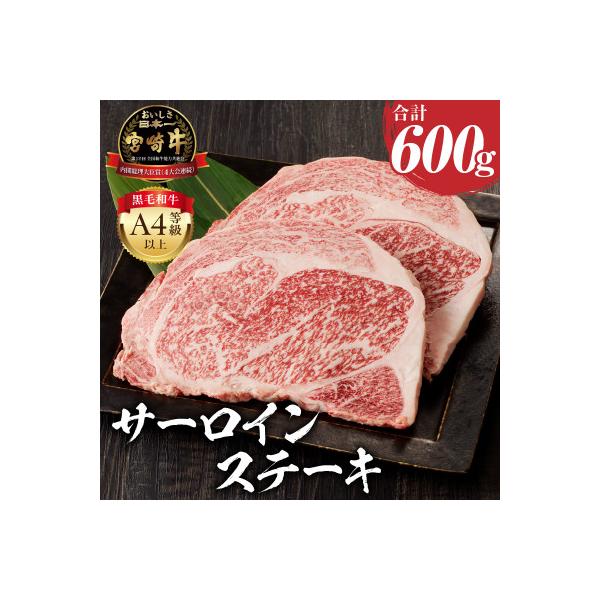 内閣総理大臣賞4連覇 宮崎牛 A4～A5 黒毛和牛 牛肉 サーロインステーキ  3枚入り 600g