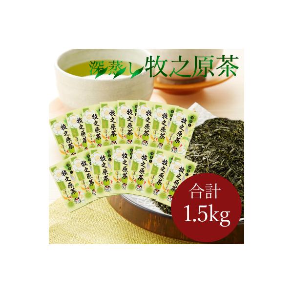 【1.5kg!】深蒸し 牧之原茶100g入×15袋　お茶農家直送　静岡茶