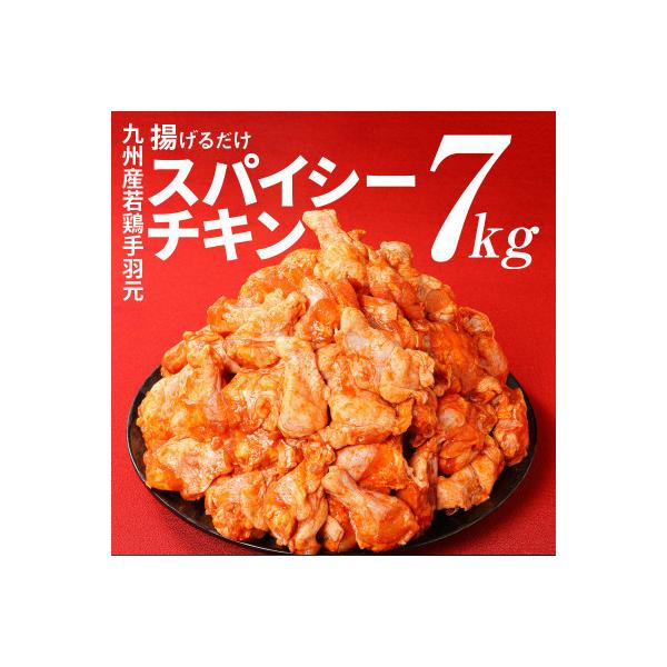 訳あり!九州産若鶏手羽元　揚げるだけスパイシーチキン7kg