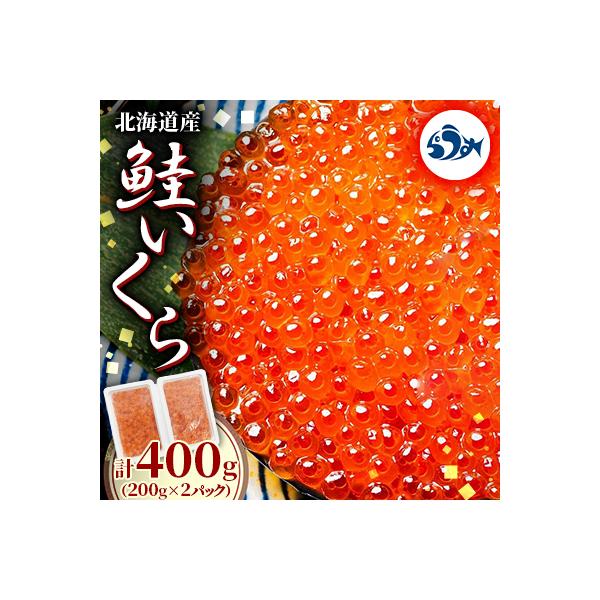 北海道産 いくら(鮭卵)醤油漬 400g(200g×2パック) 小分け