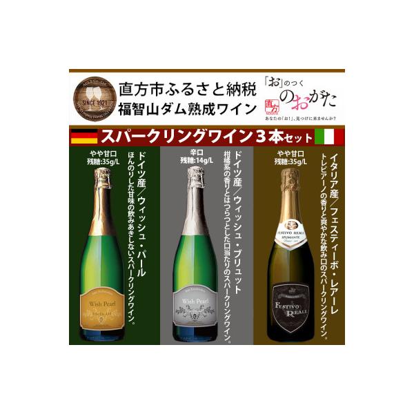 福智山ダム熟成スパークリングワイン3本詰め合わせセット　FD323