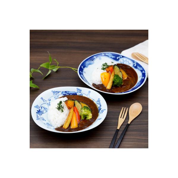 ふるさと納税 有田町 しん窯青花 ユニークな形のカレー皿(2枚セット