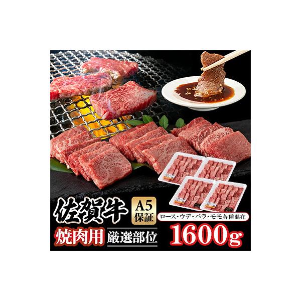 佐賀牛 A5 焼肉用【厳選部位】(ロース肉・モモ肉・ウデ肉・バラ肉)1600g(小城市)