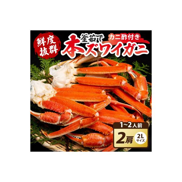 大好評!かに酢付き 厳選!!釜茹で 本ズワイガニ 2Lサイズ2肩 冷蔵便 ずわい蟹足 やわらかい蟹肉