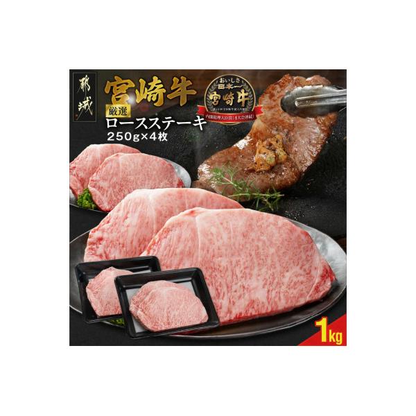 宮崎牛ロースステーキ 4枚 【計1000g】(都城市)