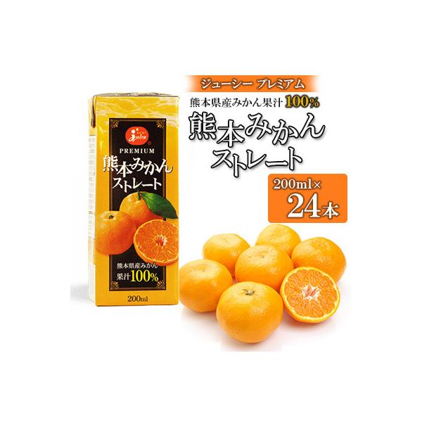 ジューシー 熊本みかんストレート100% ジュース 200ml×24本【JA熊本果実連】