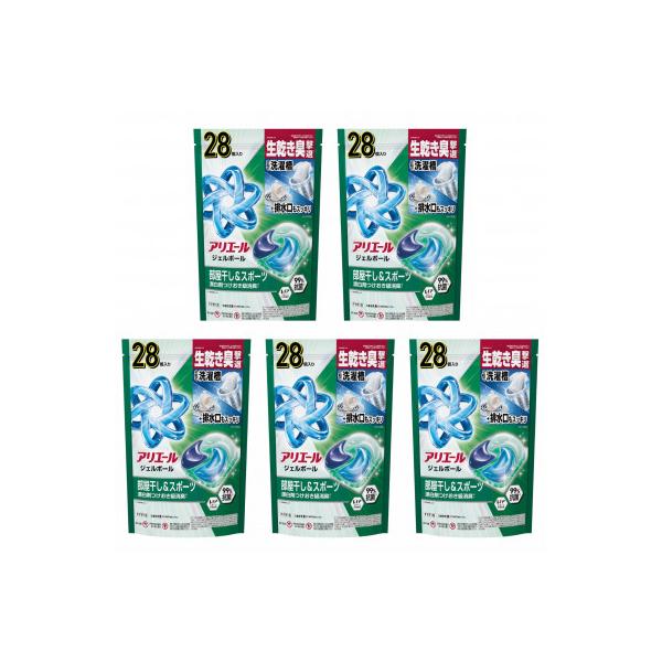 P&G　アリエールジェルボールプロ　部屋干し用　つめかえハイパージャンボサイズ(28個入り)×5個