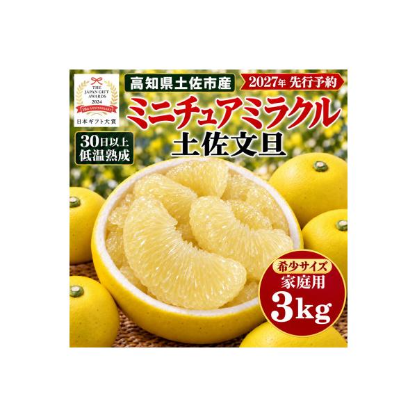 【日本ギフト大賞受賞】文旦発祥の地 園主こだわり希少ミニチュアミラクル土佐文旦3kg やの一果彩