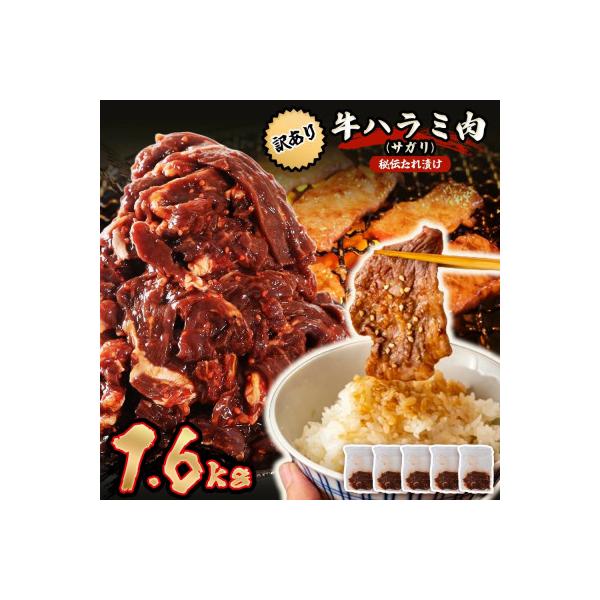 秘伝たれ漬け 訳あり 柔らか牛ハラミ(サガリ)肉 味付け合計1.6kg 便利な小分け5パック