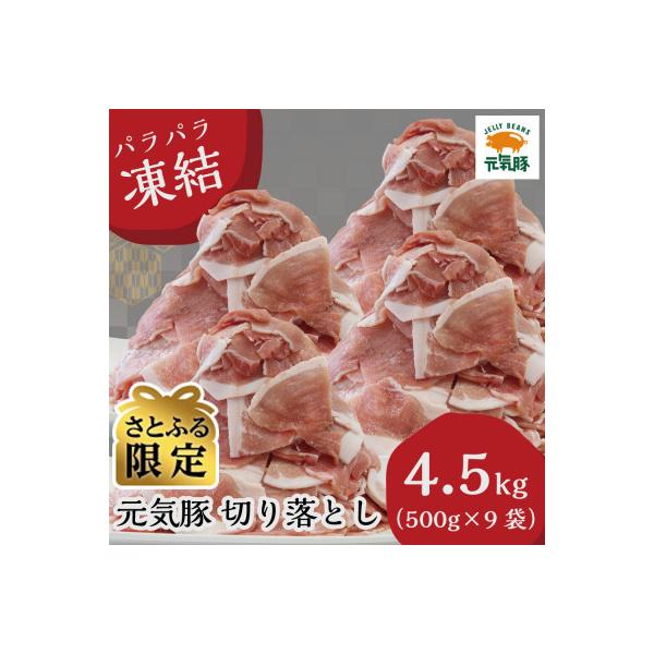 【さとふる限定】元気豚 切り落とし 4.5kg(500g×9袋) 豚肉 バラ凍結