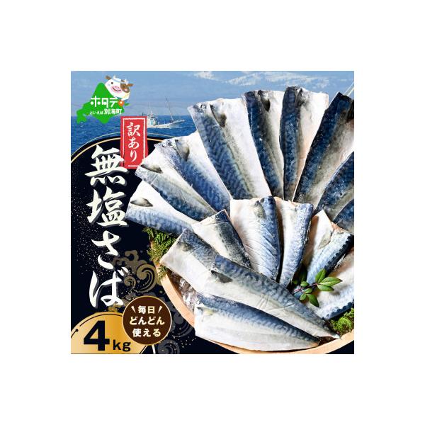 訳あり 北海道産 無塩さば 4kg 小分け 無添加・国産サバフィレ サバの味噌煮にも合う天然鯖