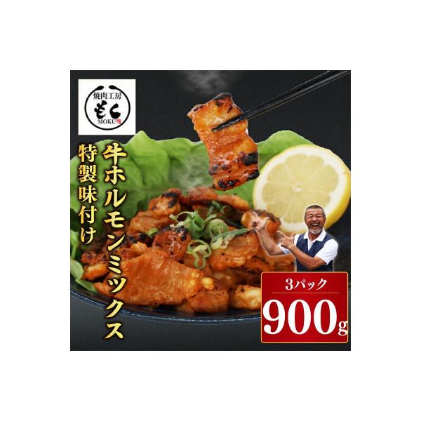 牛ホルモンMIX 900g 味付け(たれ) 小分け 奈良県 奈良市 5-025