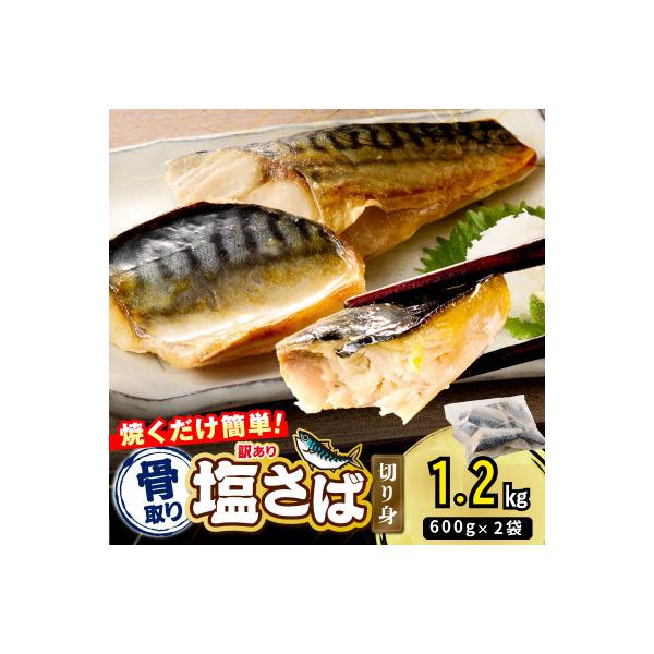 【訳あり】骨取り 塩さば切り身  脂ののったノルウェーサバ 便利サイズの切身! 1.2kg(飯塚市)