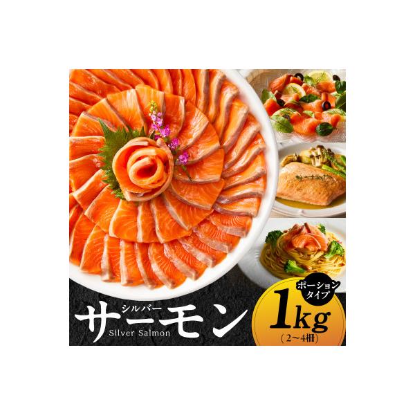 【訳あり】生食用 サーモン 1kg ポーション 小分け 2-4柵 サイズ不揃い kgp0010