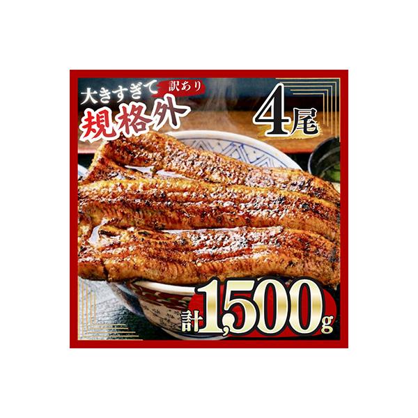 訳あり うなぎ蒲焼 4尾 規格外 計1,500g