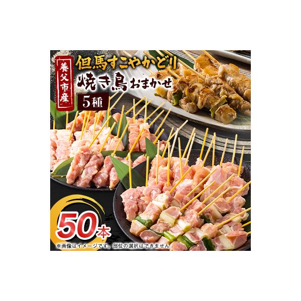 焼き鳥セット おまかせ5種盛り合わせ(もも・ももねぎ・生皮・ハラミなど)50本