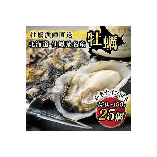 【先行受付】仙鳳趾名産牡蠣 150g～199g×25コ+かきナイフ付き かき漁師直送 K1-7