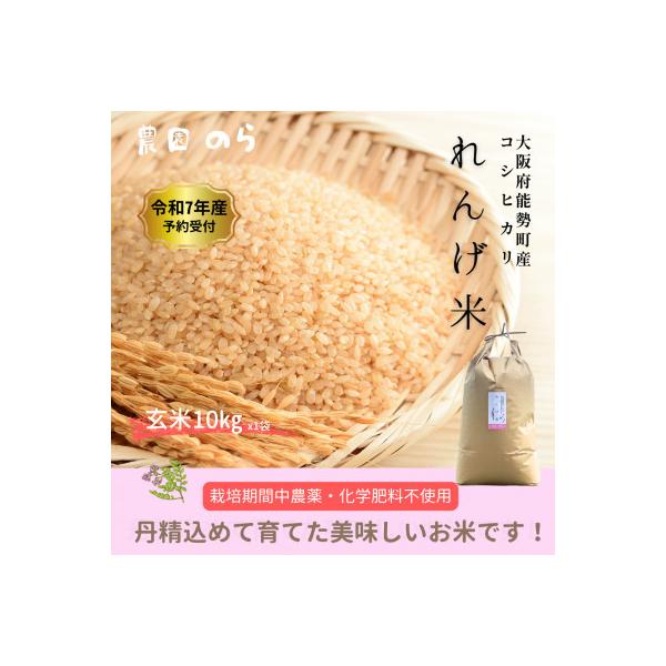 ふるさと納税 能勢町 令和7年産コシヒカリ「レンゲ米」玄米10kg(栽培