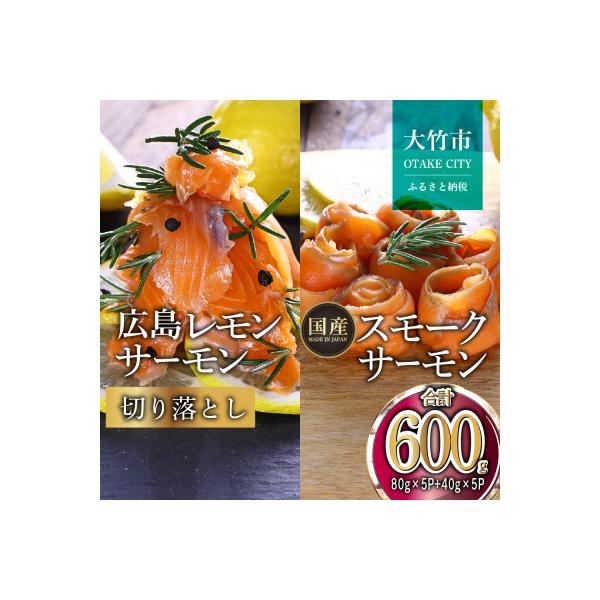 レモンサーモン詰合せセットE 600g 切落(80g×5p)+スモーク(40g×5p)
