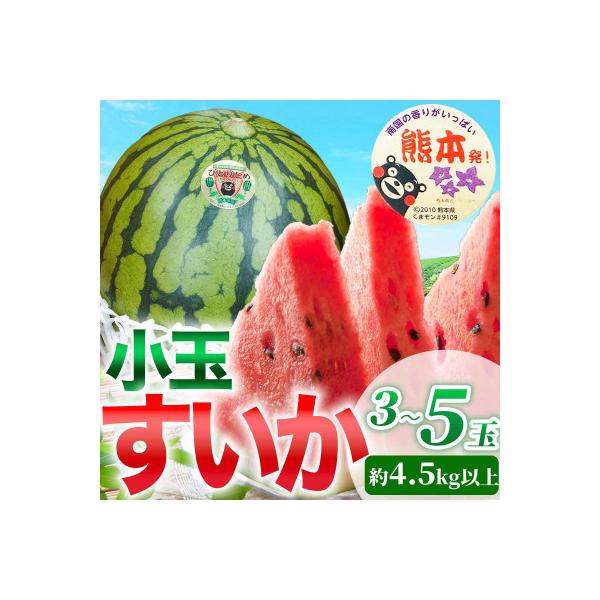 和水町 【先行予約】 熊本県産 高糖度! シャリ食感 小玉すいか 3〜5玉 M〜3Lサイズ 約4.5kg以上