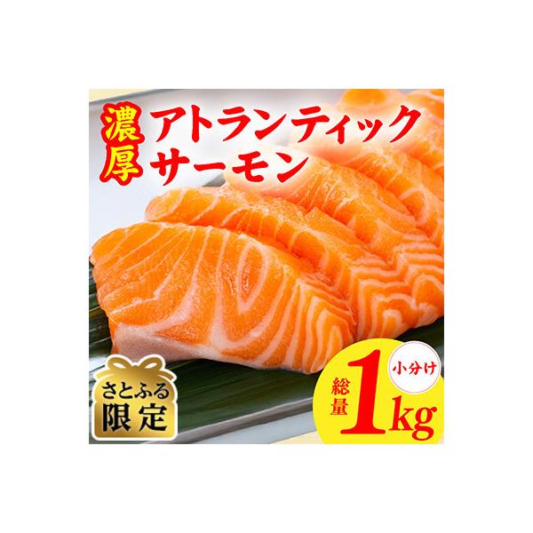 【さとふる限定】濃厚アトランティックサーモン 1kg 刺身用 冷凍 G3528