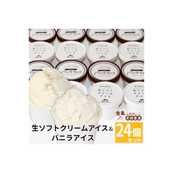 食べ比べ!24個セット　生ソフトクリームアイス&バニラアイスクリーム