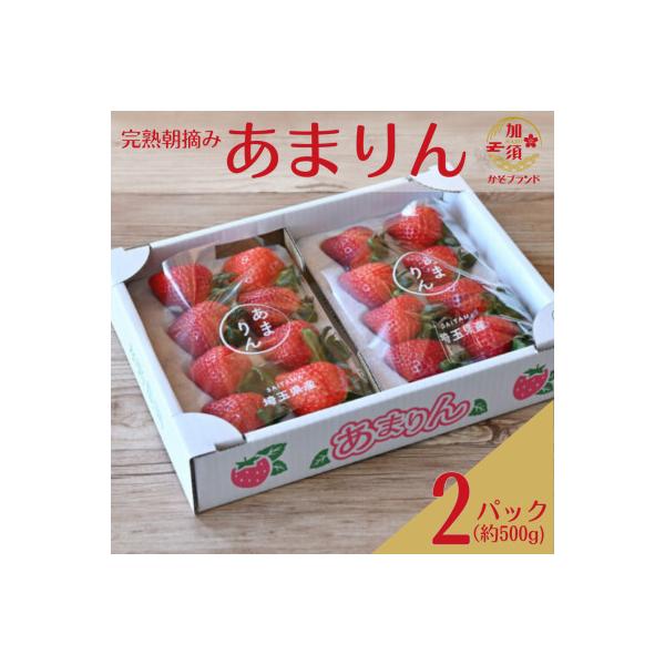 「埼玉農業大賞特別賞」を受賞! 完熟朝摘み苺 あまりん　250g×2パック
