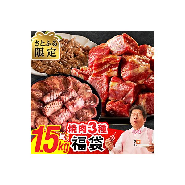 【さとふる限定】焼肉福袋 3種1.5kg 氷温熟成×特製ダレ mrz0451