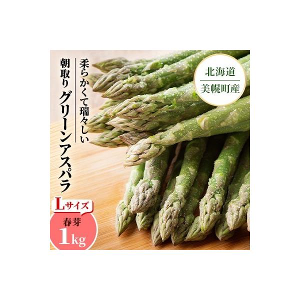 2026年 柔らかくて瑞々しい朝取りグリーンアスパラ(春芽) L 1kg