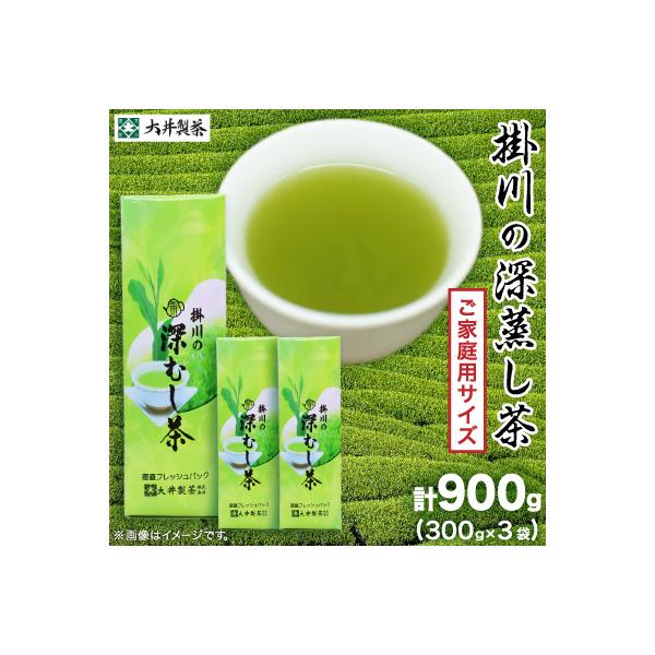 ご家庭用　深蒸し掛川茶　掛川最高有段者の大井丈司監修!　300g×3袋　合計900g