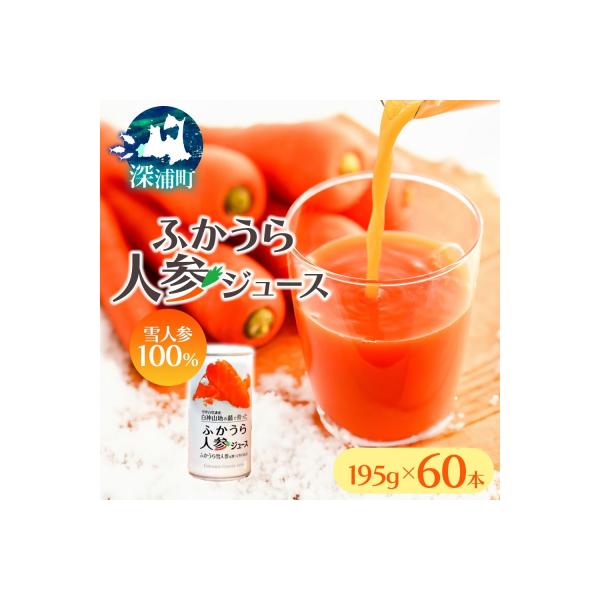 ■お礼品詳細　・内容量：雪人参ジュース195g×60本　・賞味期限：製造日から18か月　・配送方法：常温　・事業者：つがるにしきた農業協同組合深浦事業所　・提供元：深浦町■お申し込み・配送・その他　・発送時期：受付後、順次発送します。　・申...