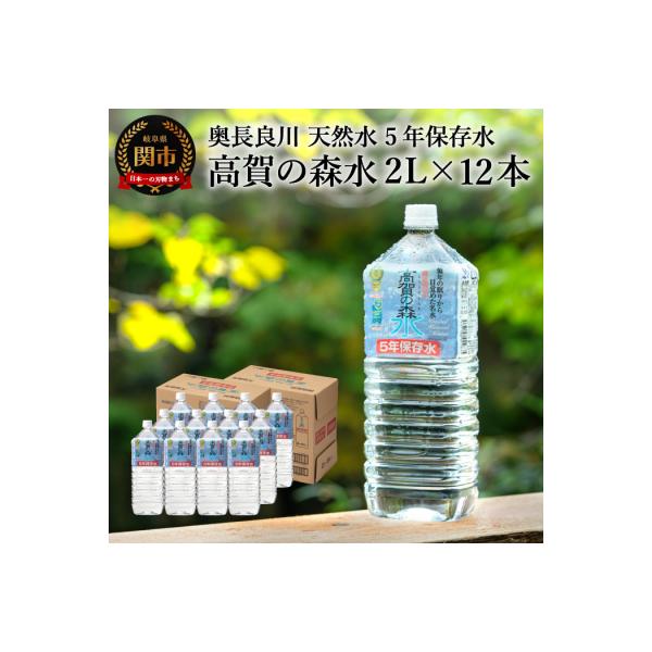高賀の森水 5年保存水(2000ml 6本×2ケース) ペットボトル 防災 2L 災害 天然水