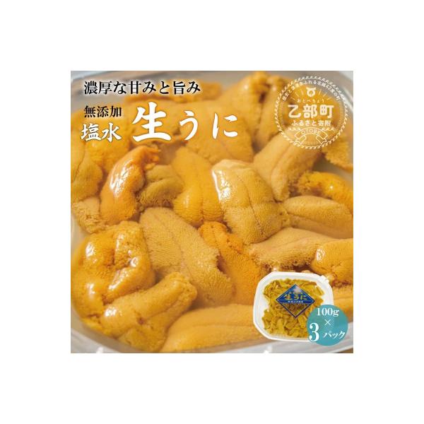 <小川の塩水ウニ 100g×3パック>鮮度抜群!ミョウバン不使用のうに本来の味をお楽しみください!