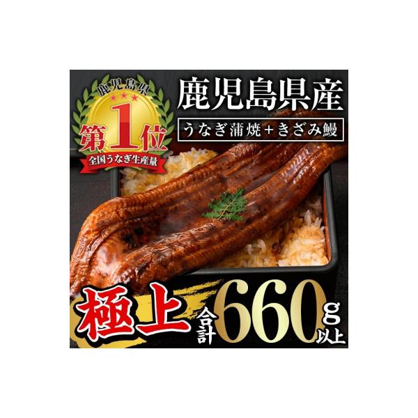 鹿児島県産うなぎ蒲焼きざみセット<極上>(約160～236g×3尾・きざみ50g×2袋) タレ・