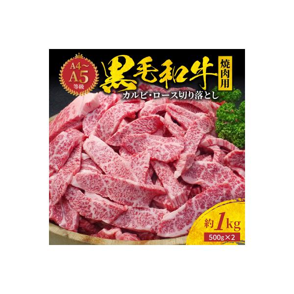 黒毛和牛 焼肉 カルビ ロース 切り落とし 1kg _S001-024A