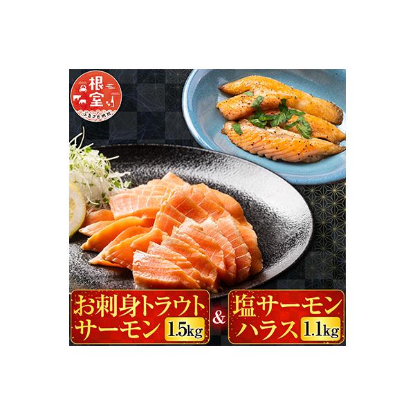 お刺身サーモン1.5kg&塩サーモンハラス1.1kg B-09027