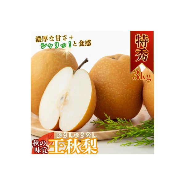 ■お礼品詳細　・内容量：王秋梨〔等級〕特秀〔サイズ〕4L〜5L〔容量〕3〜6玉 3kg　・賞味期限：出荷日から冷暗所で3週間程度(目安)　・配送方法：通常　・事業者名：あきやま園　・提供元：八頭町■お申し込み・配送・その他　・発送時期：20...