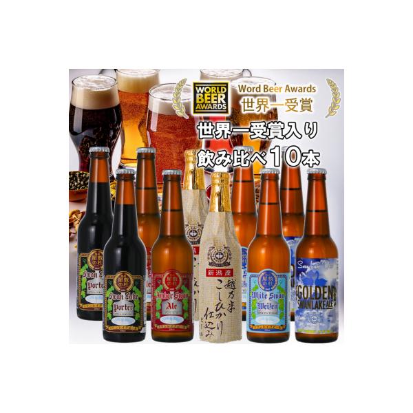 ビール スワンレイクビール 世界一金賞受賞入り 定番10本セット 阿賀野市 新潟県 阿賀野 クラフト