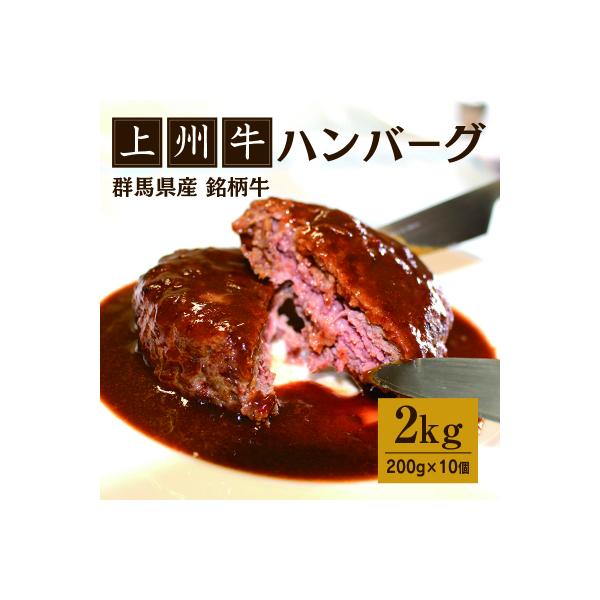 上州牛入りハンバーグ 2kg(200g×10個)【173】
