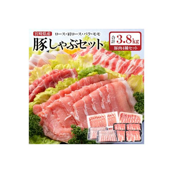 宮崎県産豚しゃぶセット　合計3.8kg[2856]
