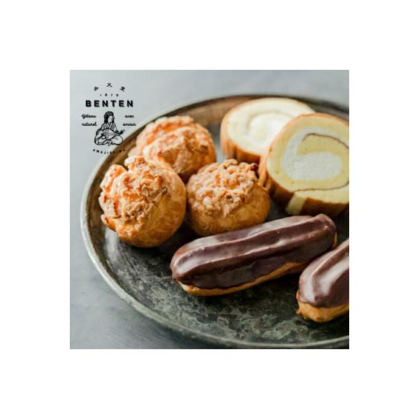 弁天堂人気のスイーツセット【クッキーシュークリーム・エクレア・ロールケーキ】　ab08801