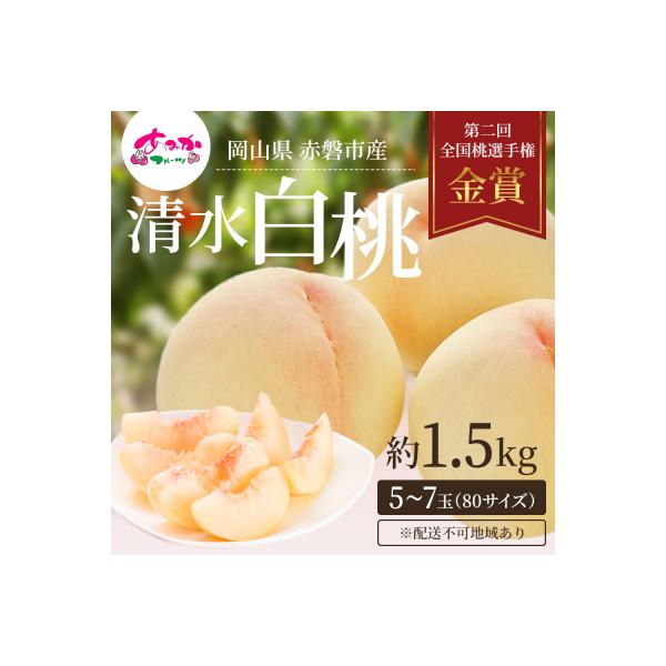 2026年 桃 清水 白桃 約1.5kg 5～7玉 糖度12度以上[NO5765-0877]