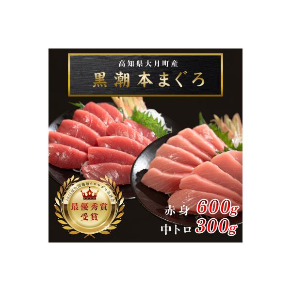 【高知県産 養殖本マグロ】900g(中トロ300g 赤身600g)小分け柵 急速冷凍